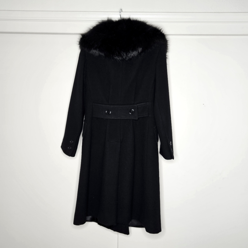 VTG Saks TG Saks Fifth Ave Young Dimensions Wool Real Fur Collared Coat - Picture 12 of 14